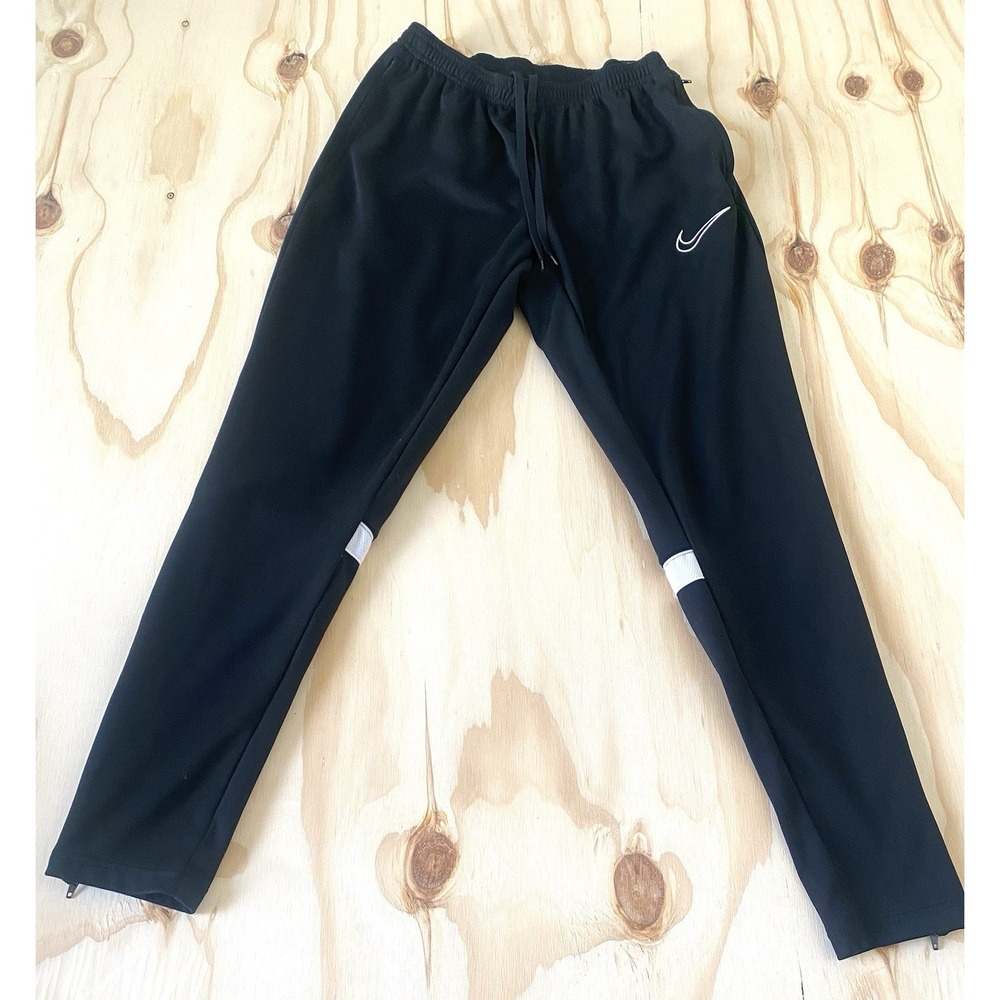 Nike women's small dri fit sweatpants black zip ankle stretch performance